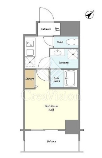Ｃｒａｎｅ　Ｃｏｕｒｔ　Ｔｓｕｒｕｍｉ　802号室　間取り