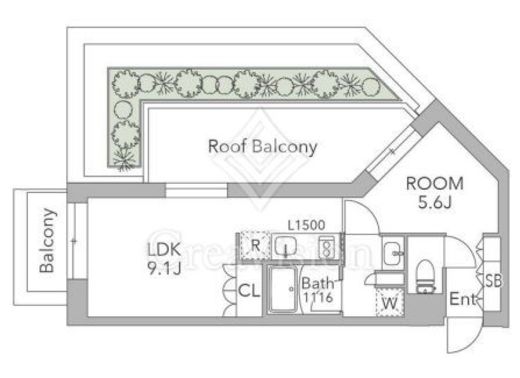 GranDuo桜新町　302号室　間取り