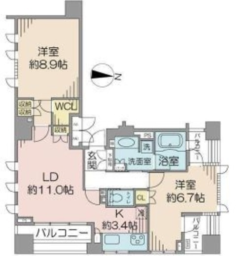 クオリア広尾　1104号室　間取り