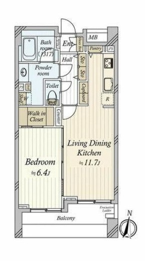 クオリア広尾　202号室　間取り