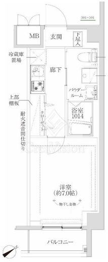 RELUXIA武蔵中原Ⅱ　401号室　間取り