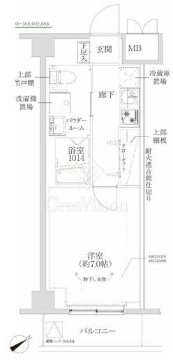 RELUXIA武蔵中原Ⅱ　604号室　間取り