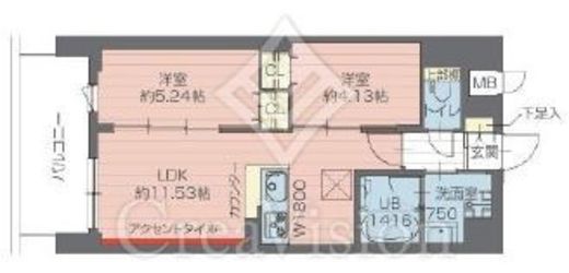 プレジオ西日暮里NORTH　202号室　間取り
