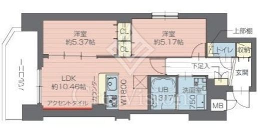 プレジオ西日暮里NORTH　403号室　間取り