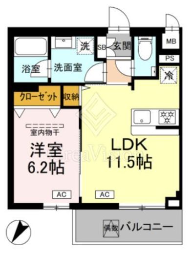 ロイジェント中目黒　204号室　間取り