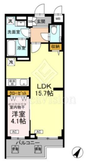 ロイジェント中目黒　402号室　間取り