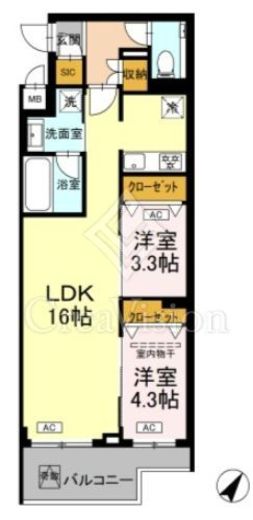 ロイジェント中目黒　502号室　間取り