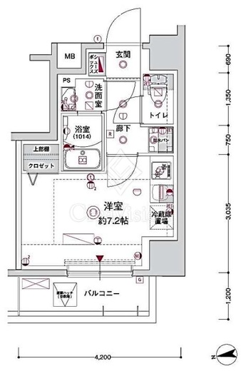 ＣＲＥＳＴ　ＴＡＰＰ　川崎港町　202号室　間取り