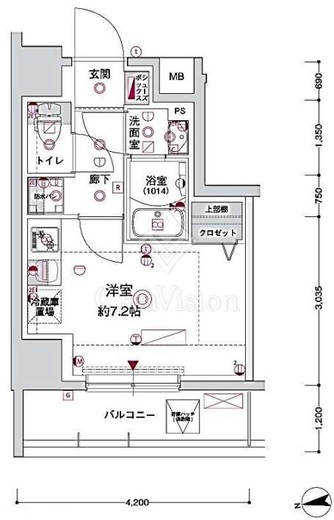 ＣＲＥＳＴ　ＴＡＰＰ　川崎港町　401号室　間取り