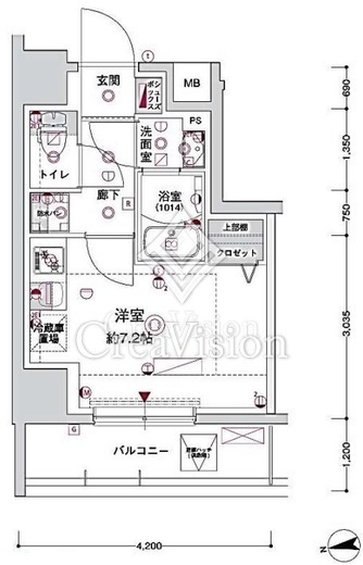 ＣＲＥＳＴ　ＴＡＰＰ　川崎港町　601号室　間取り