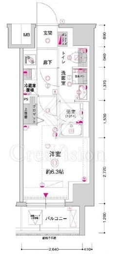 ＣＲＥＳＴ　ＴＡＰＰ　川崎港町　303号室　間取り