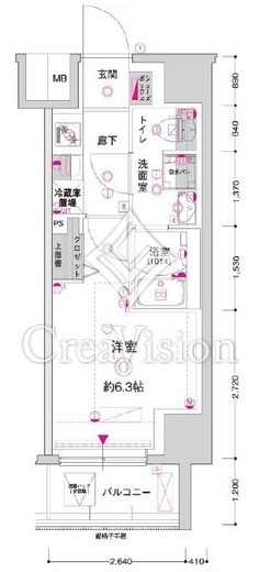 ＣＲＥＳＴ　ＴＡＰＰ　川崎港町　404号室　間取り