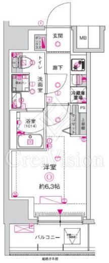 ＣＲＥＳＴ　ＴＡＰＰ　川崎港町　504号室　間取り