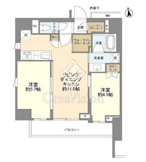 ルジェンテ上野稲荷町　1301号室　間取り