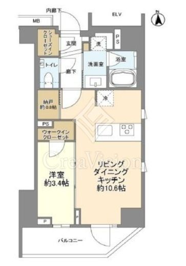 ルジェンテ上野稲荷町　1302号室　間取り