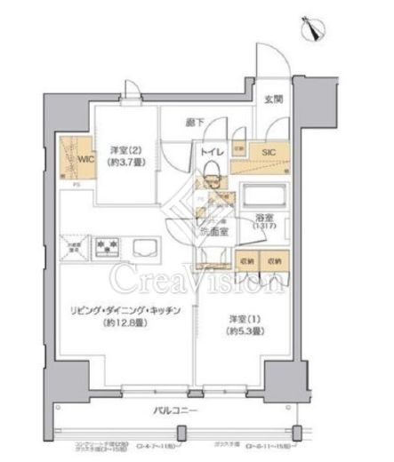 リビオメゾン田端　1201号室　間取り