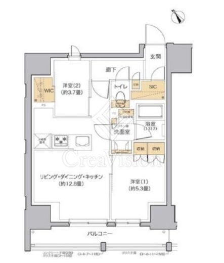 リビオメゾン田端　1401号室　間取り