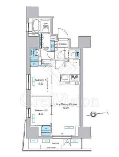 プレディアコート北千住　304号室　間取り