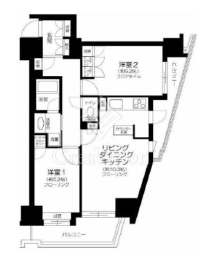 アクティヴュー新宿　1202号室　間取り