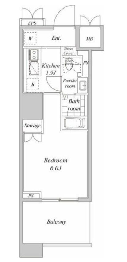 プラウドフラット神楽坂２　408号室　間取り