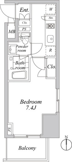 プラウドフラット神楽坂2　401号室　間取り