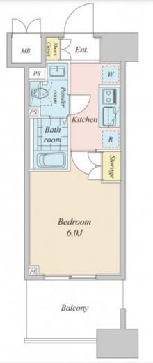 プラウドフラット神楽坂2　609号室　間取り
