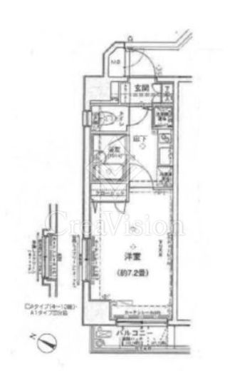 ヴェルト新宿　1201号室　間取り