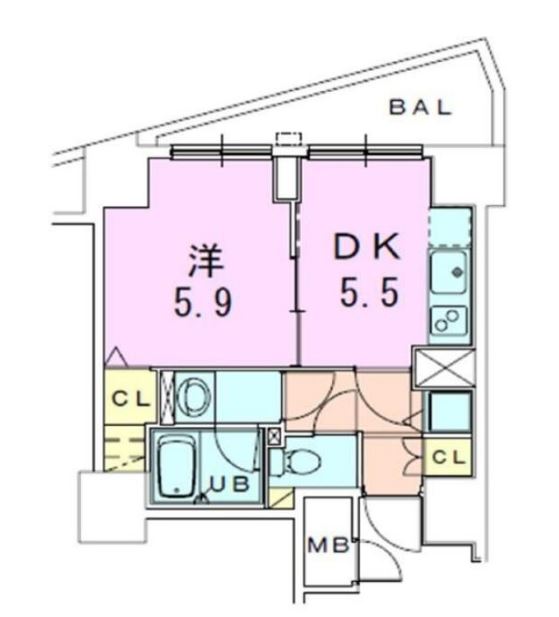 銀座レジデンス伍番館　1308号室　間取り