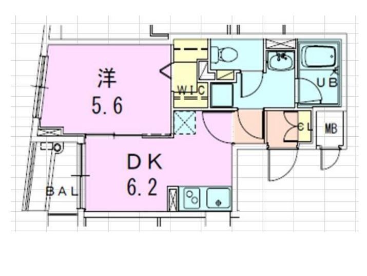 銀座レジデンス伍番館　1306号室　間取り