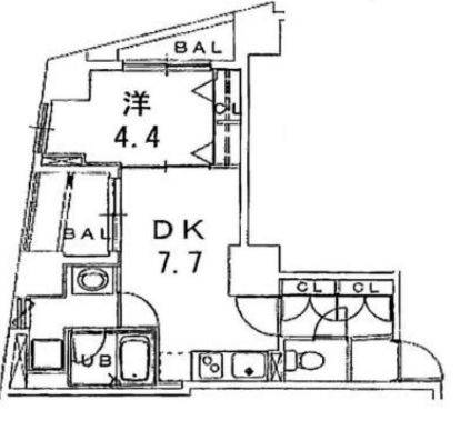 銀座レジデンス伍番館　1307号室　間取り