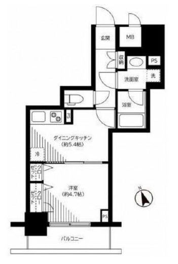 銀座レジデンス伍番館　805号室　間取り