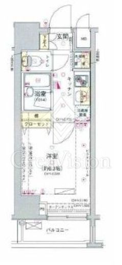 コンシェリア新宿ノースワン　304号室　間取り