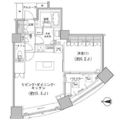 パークハウスオー・タワー　1204号室　間取り