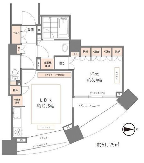 パークハウスオー・タワー　15F1号室　間取り