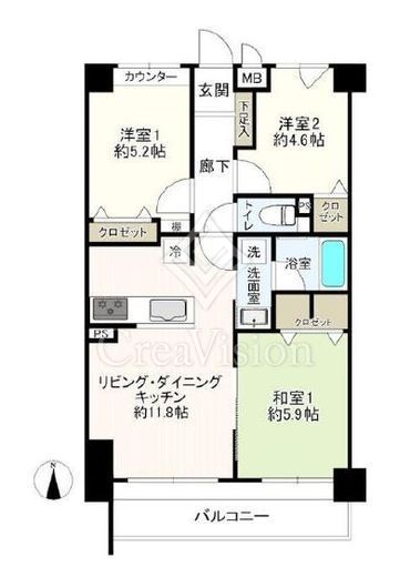 サントーア哲学堂公園　305号室　間取り