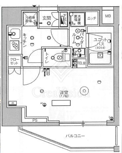 スカイコートヒルズ北新宿　5F1号室　間取り