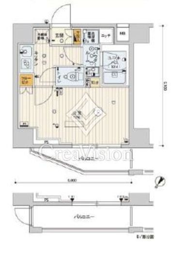 スカイコートヒルズ北新宿　907号室　間取り