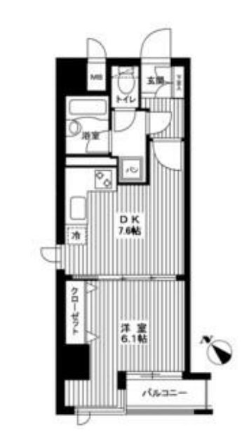 カスタリア新宿御苑　1007号室　間取り