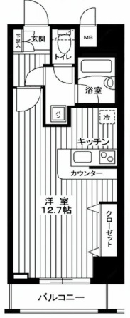 カスタリア新宿御苑　1103号室　間取り