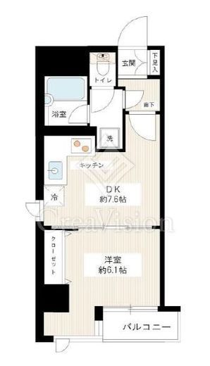 カスタリア新宿御苑　907号室　間取り