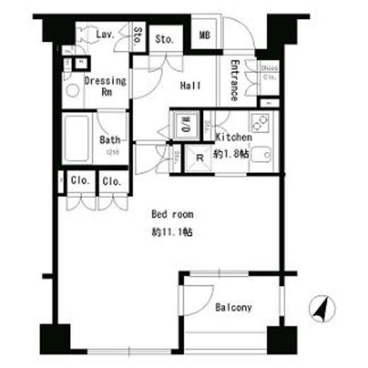 パークアクシス日本橋人形町　502号室　間取り