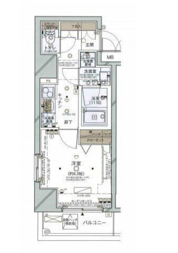 コンシェリア麻布十番　1002号室　間取り