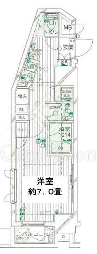パークウェル市ヶ谷　401号室　間取り