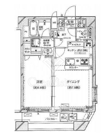 パレステュディオ市谷仲之町　1401号室　間取り