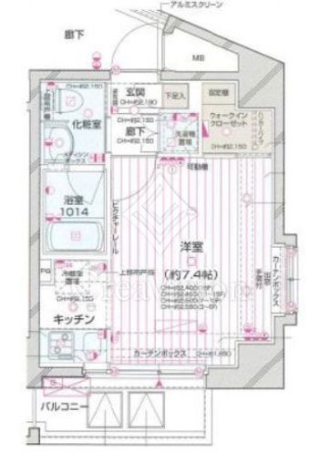 パレステュディオ新宿都庁前　1401号室　間取り