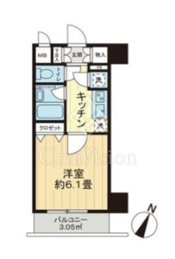 パレステュディオ飯田橋　608号室　間取り