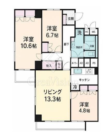 ファミール西新宿　1407号室　間取り