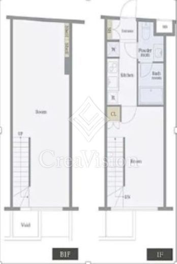 プレール・ドゥーク北新宿3　1F1号室　間取り