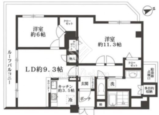 ベネヴィータ市ヶ谷銀杏坂　1001号室　間取り