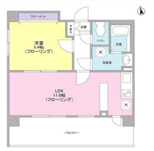 リバーレ秋葉原　1302号室　間取り